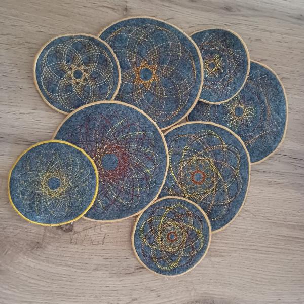 ITH Stickdatei Untersetzer und Glasabdeckung Spiro